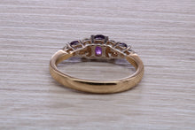 Load image into Gallery viewer, Amethyst and Diamond set Yellow Gold Ring