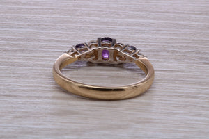 Amethyst and Diamond set Yellow Gold Ring