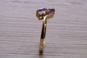Amethyst and Opal set Yellow Gold Ring