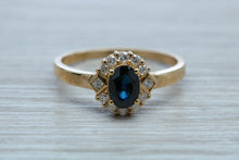 Load image into Gallery viewer, Blue Sapphire and Diamond Ring
