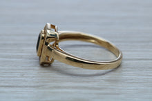 Load image into Gallery viewer, Halo set Royal Blue Sapphire and Diamond Ring