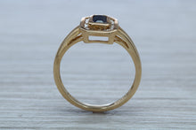 Load image into Gallery viewer, Halo set Royal Blue Sapphire and Diamond Ring