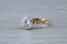 Load image into Gallery viewer, Three carat Moissanite Diamond with Natural Diamonds set 18ct Gold Ring