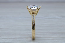 Load image into Gallery viewer, Three carat Moissanite Diamond with Natural Diamonds set 18ct Gold Ring