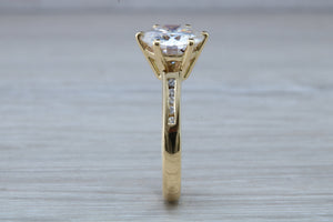 Three carat Moissanite Diamond with Natural Diamonds set 18ct Gold Ring