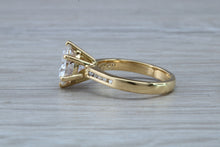 Load image into Gallery viewer, Three carat Moissanite Diamond with Natural Diamonds set 18ct Gold Ring