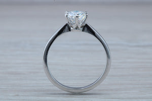 1.25ct Platinum Diamond Solitaire. Forever One grade Moissanite Diamond
