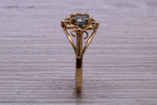 Load image into Gallery viewer, Swiss Blue Topaz set Yellow Gold Ring