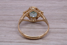 Load image into Gallery viewer, Swiss Blue Topaz set Yellow Gold Ring