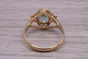 Swiss Blue Topaz set Yellow Gold Ring