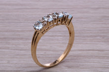 Load image into Gallery viewer, Sky Blue Topaz and Diamond set Yellow Gold Ring
