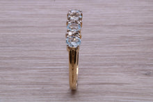 Load image into Gallery viewer, Sky Blue Topaz and Diamond set Yellow Gold Ring