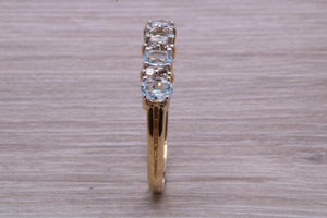 Sky Blue Topaz and Diamond set Yellow Gold Ring