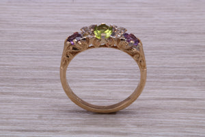 Multi Gemstone set Yellow Gold Ring