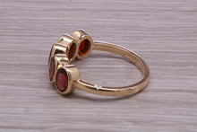 Load image into Gallery viewer, 1.50 carat Five stone Garnet Gemstone set Gold Ring