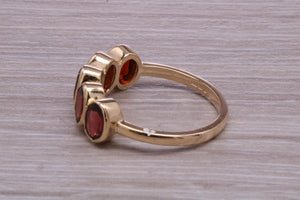 1.50 carat Five stone Garnet Gemstone set Gold Ring