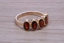 Load image into Gallery viewer, 1.50 carat Five stone Garnet Gemstone set Gold Ring