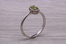 Load image into Gallery viewer, Peridot and Diamond Gemstone set Cluster Ring