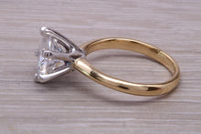 Load image into Gallery viewer, Very Large 3 carat Moissanite Diamond set Two Tone Gold Solitaire