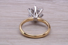 Load image into Gallery viewer, Very Large 3 carat Moissanite Diamond set Two Tone Gold Solitaire