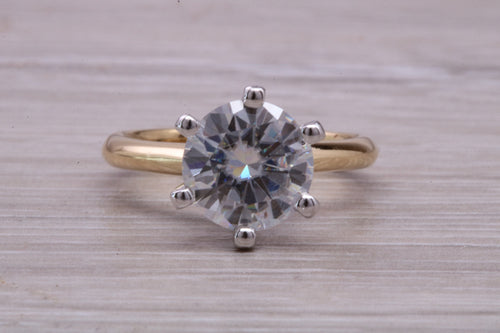 Two carat Moissanite Diamond set Platinum and Gold Solitaire