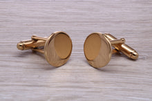 Load image into Gallery viewer, Round Profile Gentlemen&#39;s Solid Gold Cuff Links