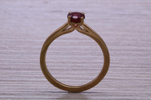 Load image into Gallery viewer, Quarter carat Rhodolite Garnet set Gold Solitaire Ring