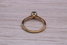Load image into Gallery viewer, Dainty London Blue Topaz set Yellow Gold Ring