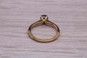 Dainty London Blue Topaz set Yellow Gold Ring