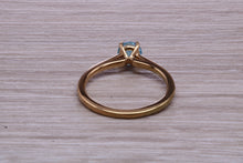Load image into Gallery viewer, Dainty Sky Blue Topaz set Yellow Gold Ring