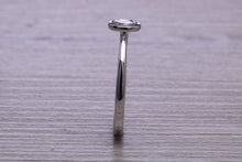 Load image into Gallery viewer, Dainty Rub over set Moissanite Diamond Platinum Solitaire
