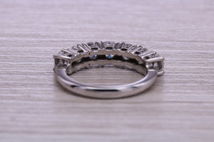 Traditional Diamond Eterniry ring, 7 top grade Moissanite Diamonds, 1.75 carat weight, choice of Platinum or 18ct Yellow Gold