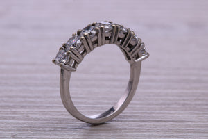 Traditional Diamond Eterniry ring, 7 top grade Moissanite Diamonds, 1.75 carat weight, choice of Platinum or 18ct Yellow Gold
