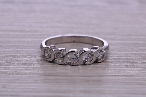 One carat Moissanite Diamond set Platinum Eternity Ring