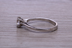 One carat Moissanite Diamond set Dainty Solitaire