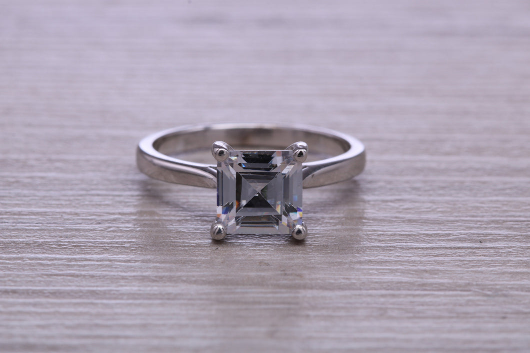 One carat Princess cut Moissanite Diamond Solitaire