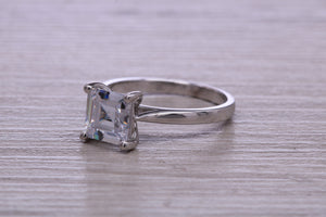 One carat Princess cut Moissanite Diamond Solitaire