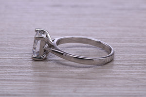 One carat Princess cut Moissanite Diamond Solitaire