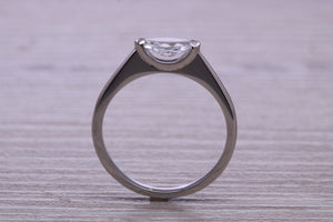 Marquise cut One carat Moissanite Diamond set Platinum Solitaire