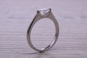 Marquise cut One carat Moissanite Diamond set Platinum Solitaire