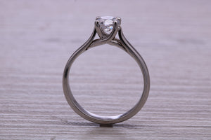 One carat Moissanite Diamond set Chunky Solitaire