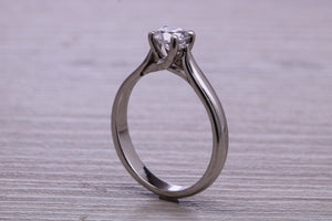 One carat Moissanite Diamond set Chunky Solitaire
