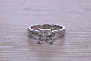 One carat Moissnaite Diamond and Natural Diamond set Ring