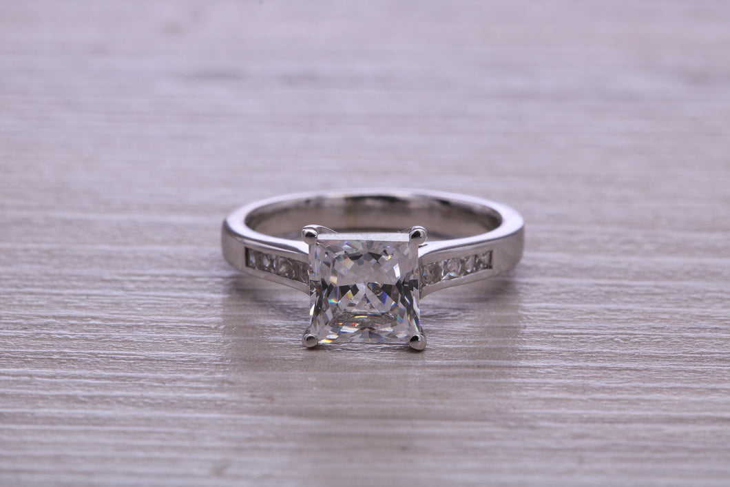 One carat Moissnaite Diamond and Natural Diamond set Ring