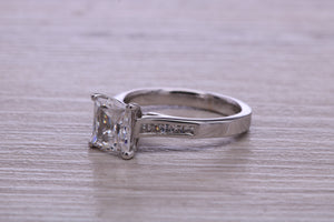 One carat Moissnaite Diamond and Natural Diamond set Ring