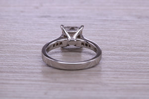 One carat Moissnaite Diamond and Natural Diamond set Ring