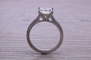 One carat Moissnaite Diamond and Natural Diamond set Ring