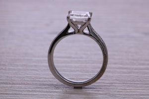 One carat Moissnaite Diamond and Natural Diamond set Ring