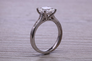 One carat Moissnaite Diamond and Natural Diamond set Ring