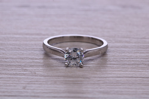 0.70 carat Round cut Natural Diamond set Solitaire